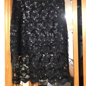 Ladies lace and sequins pencil skirt